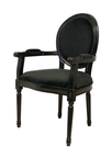 Мягкий стул с подлокотниками Diella Black Velvet